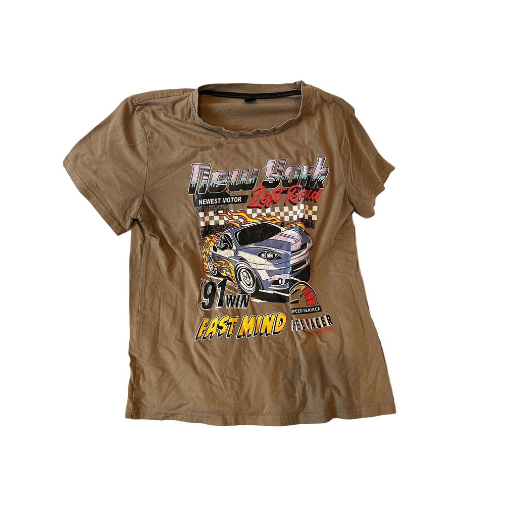 New York Newest Motor Romwe T-Shirt Mens S
